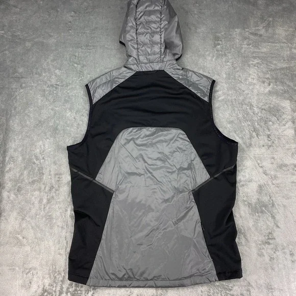 Peak Performance Alum Vest Mens Size XXL Grey Black Hybrid Hooded Puffer Running - Picture 9 of 14